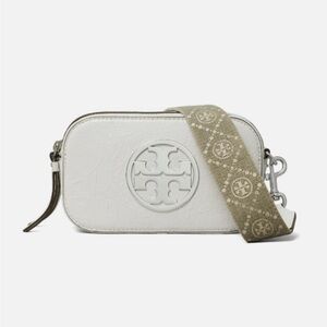 Tory Burch Miller Mini Crinkle Crossbody Bag in Ivory
